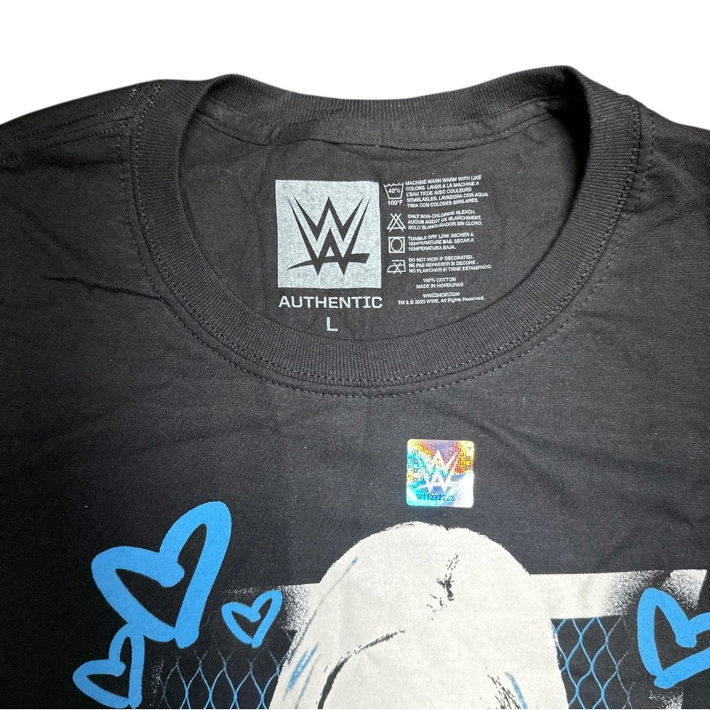 NEW | Men's WWE Black Liv Morgan Liv Forever Crew Neck 100% Cotton T-Shirt Sz L - Picture 3 of 5